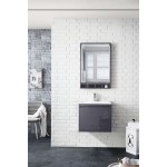 Milan 23.6" Single Vanity, Modern Grey Glossy w/Glossy White Composite Top
