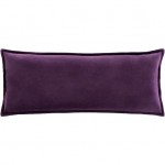 Surya Cotton Velvet Dark Purple Pillow Shell With Polyester Insert 12"H X 30"W