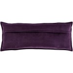 Surya Cotton Velvet Dark Purple Pillow Shell With Polyester Insert 12"H X 30"W