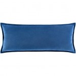 Surya Cotton Velvet Navy Pillow Shell With Down Insert 12"H X 30"W
