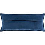 Surya Cotton Velvet Navy Pillow Shell With Down Insert 12"H X 30"W