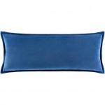 Surya Cotton Velvet Navy Pillow Shell With Polyester Insert 12"H X 30"W