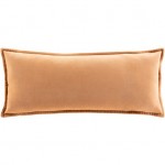 Surya Cotton Velvet Brown Pillow Shell With Down Insert 12"H X 30"W