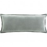 Surya Cotton Velvet Sage Pillow Shell With Down Insert 12"H X 30"W