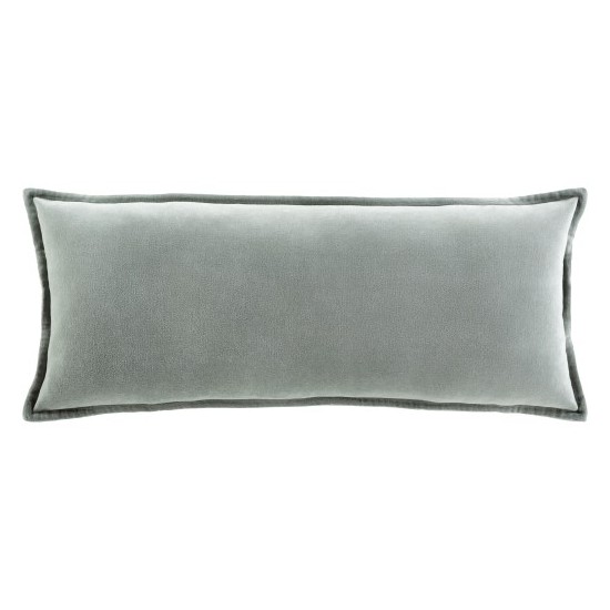 Surya Cotton Velvet Sage Pillow Shell With Down Insert 12"H X 30"W