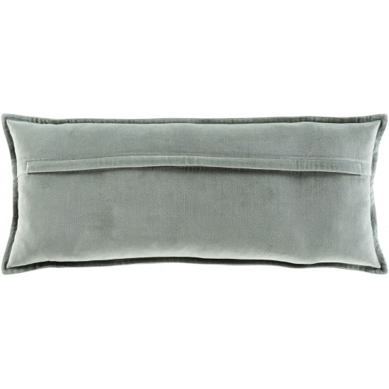 Surya Cotton Velvet Sage Pillow Shell With Down Insert 12"H X 30"W