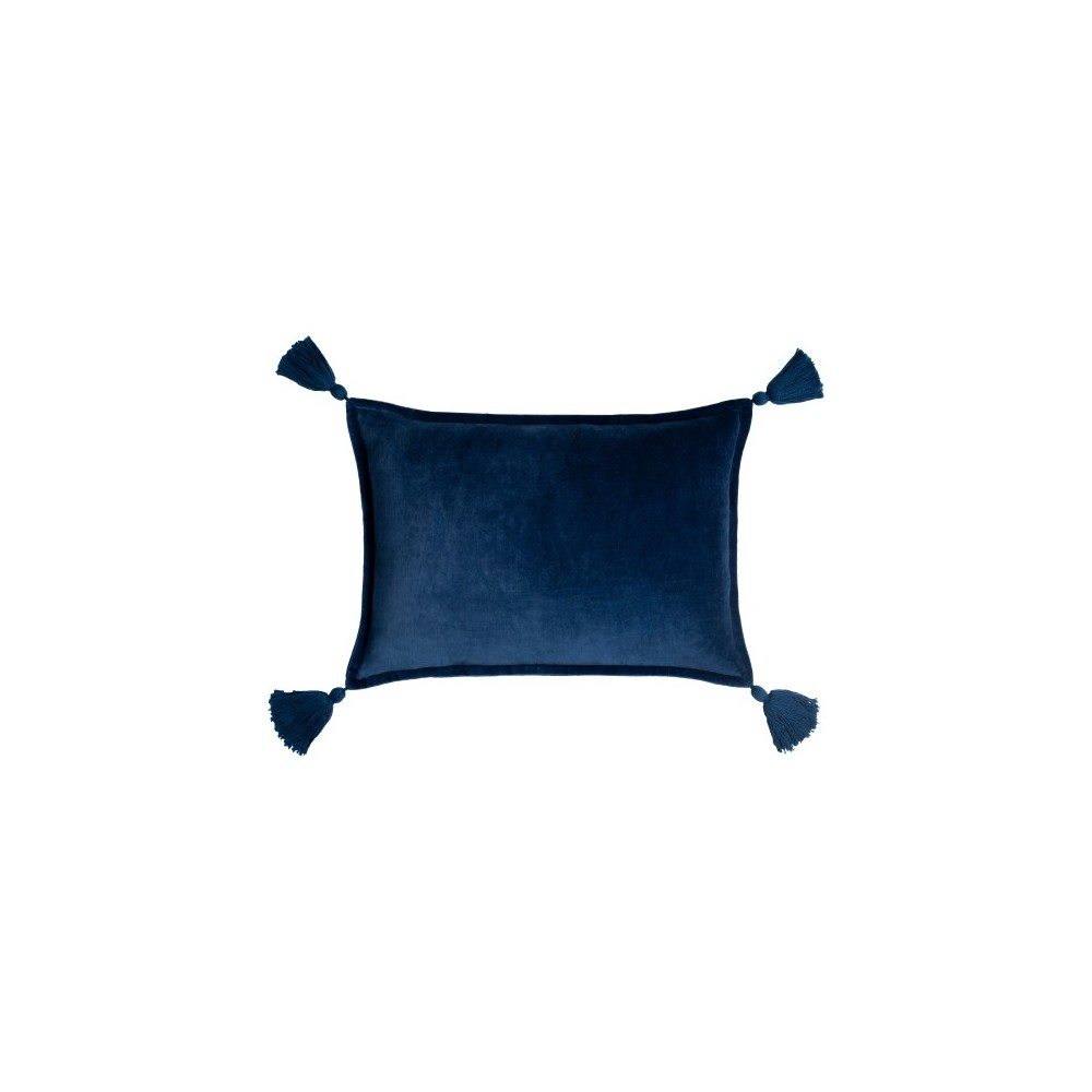 Surya Cotton Velvet Navy Pillow Shell With Polyester Insert 13"H X 19"W Surya Cotton Velvet Navy Pillow Shell With Polyester Insert 13"H X 19"W