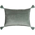 Surya Cotton Velvet Sage Pillow Shell With Down Insert 13"H X 19"W