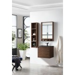 Milan 23.6" Single Vanity, Mid Century Walnut w/Charcoal Black Composite Top