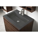 Milan 23.6" Single Vanity, Mid Century Walnut w/Charcoal Black Composite Top