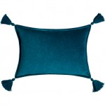 Surya Cotton Velvet Deep Teal Pillow Shell With Polyester Insert 13"H X 19"W
