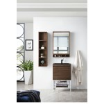 Milan 23.6" Single Vanity Mid Century Walnut White,Charcoal Black Composite Top