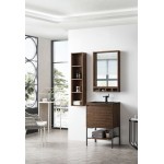 Milan 23.6" Single Vanity Mid Century Walnut Black,Charcoal Black Composite Top