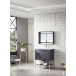 Milan 31.5" Single Vanity Modern Grey Glossy Nickel w/Glossy White Composite Top