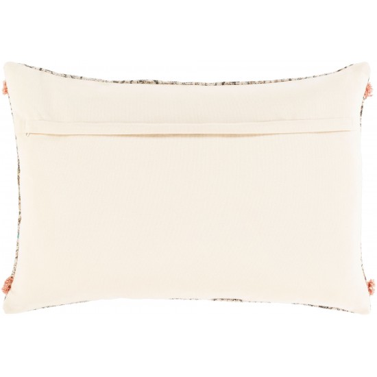 Surya Dayna Beige Pillow Shell With Down Insert 16"H X 24"W