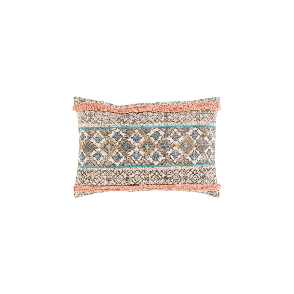 Surya Dayna Beige Pillow Shell With Polyester Insert 16"H X 24"W