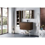 Milan 31.5" Single Vanity Mid Century Walnut White, Charcoal Black Composite Top