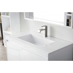 Milan 35.4" Single Vanity Cabinet, Glossy White w/Glossy White Composite Top