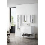 Milan 35.4" Single Vanity Glossy White Glossy White w/Glossy White Composite Top