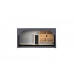 Milan 35.4" Single Vanity Cabinet, Modern Grey Glossy