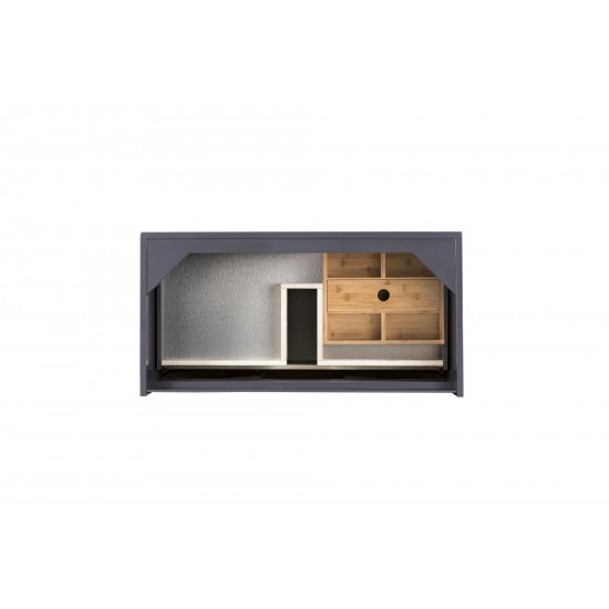 Milan 35.4" Single Vanity Cabinet, Modern Grey Glossy