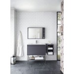 Milan 35.4" Single Vanity Modern Grey Glossy Nickel w/Glossy White Composite Top