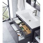 Milan 35.4" Single Vanity Modern Grey Glossy Nickel w/Glossy White Composite Top