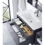 Milan 35.4" Single Vanity, Modern Grey Glossy w/Glossy White Composite Top