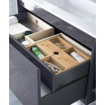Milan 35.4" Single Vanity, Modern Grey Glossy w/Glossy White Composite Top