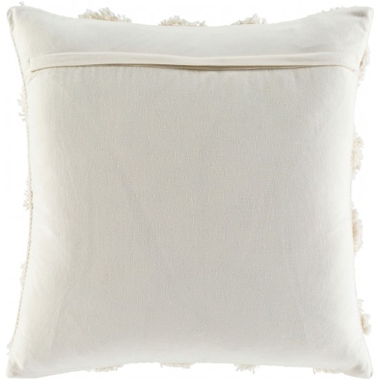 Surya Edric Ivory Pillow Shell With Down Insert 18"H X 18"W