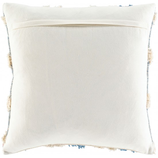 Surya Edric Blue Pillow Shell With Down Insert 18"H X 18"W