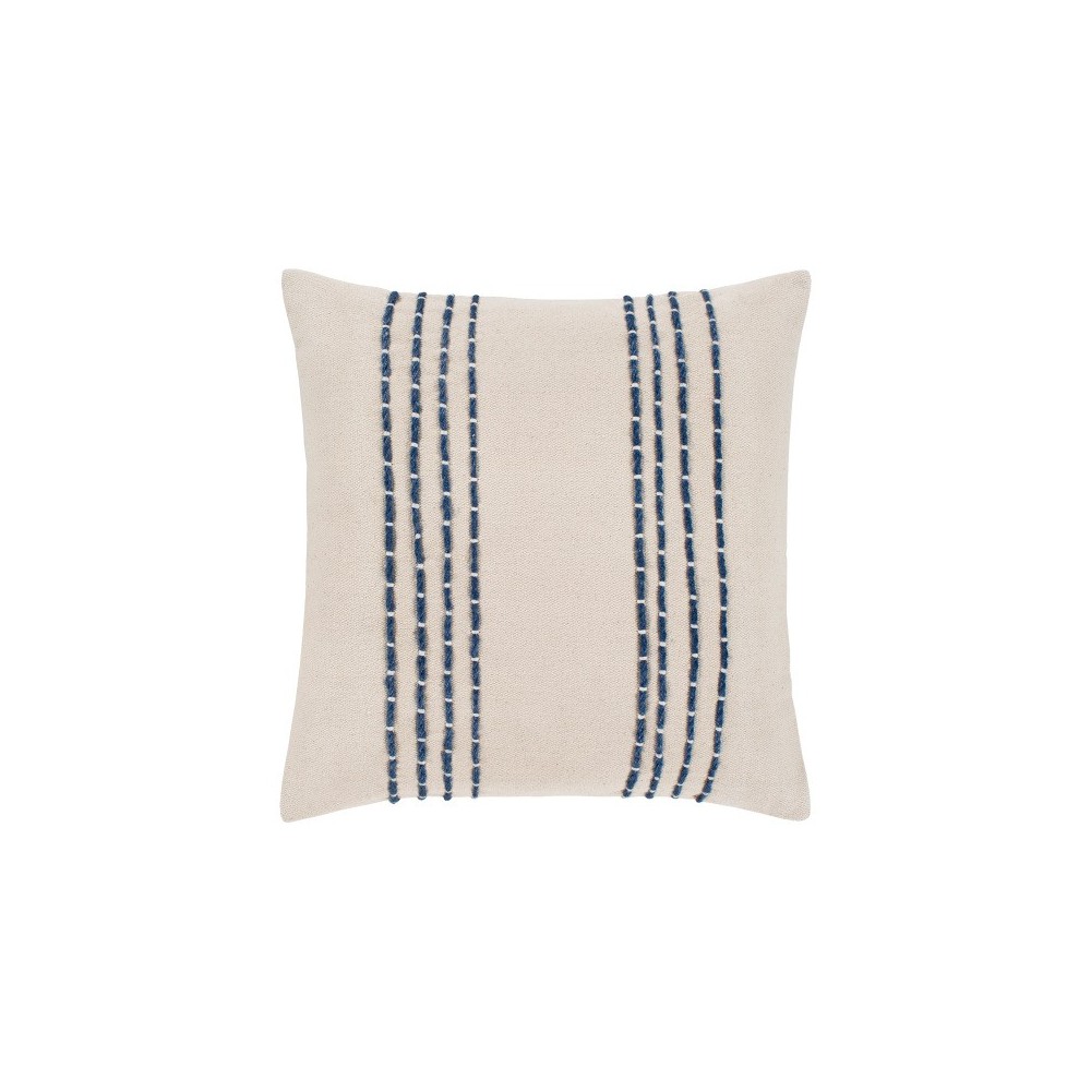 Surya Emilio Light Beige Pillow Shell With Down Insert 22"H X 22"W Surya Emilio Light Beige Pillow Shell With Down Insert 22"H X 22"W