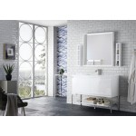 Milan 47.3" Single Vanity Glossy White Nickel w/Glossy White Composite Top