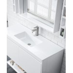 Milan 47.3" Single Vanity Glossy White Nickel w/Glossy White Composite Top