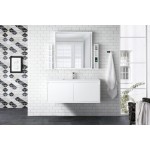 Milan 47.3" Single Vanity Cabinet, Glossy White w/Glossy White Composite Top