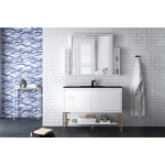 Milan 47.3" Single Vanity White Radiant Gold w/Charcoal Black Composite Top