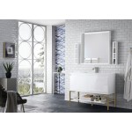 Milan 47.3" Single Vanity Glossy White Radiant Gold w/Glossy White Composite Top