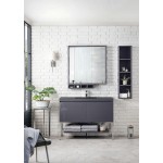 Milan 47.3" Single Vanity Modern Grey Nickel w/Charcoal Black Composite Top