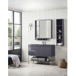 Milan 47.3" Single Vanity Modern Grey Nickel w/Charcoal Black Composite Top