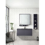 Milan 47.3" Single Vanity, Modern Grey Glossy w/Charcoal Black Composite Top