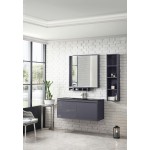 Milan 47.3" Single Vanity, Modern Grey Glossy w/Charcoal Black Composite Top
