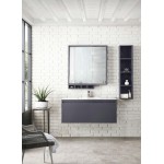 Milan 47.3" Single Vanity, Modern Grey Glossy w/Glossy White Composite Top