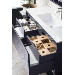 Milan 47.3" Single Vanity, Modern Grey Glossy w/Glossy White Composite Top