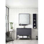 Milan 47.3" Single Vanity Modern Grey Black w/Charcoal Black Composite Top