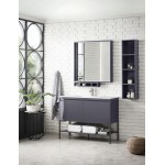 Milan 47.3" Single Vanity Modern Grey Glossy Black w/Glossy White Composite Top