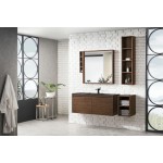 Milan 47.3" Single Vanity, Mid Century Walnut w/Charcoal Black Composite Top