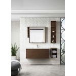 Milan 47.3" Single Vanity, Mid Century Walnut w/Glossy White Composite Top