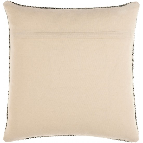 Surya Ethan Black Pillow Shell With Polyester Insert 18"H X 18"W