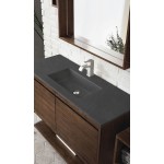Milan 47.3" Single Vanity Mid Century Walnut Black, Charcoal Black Composite Top