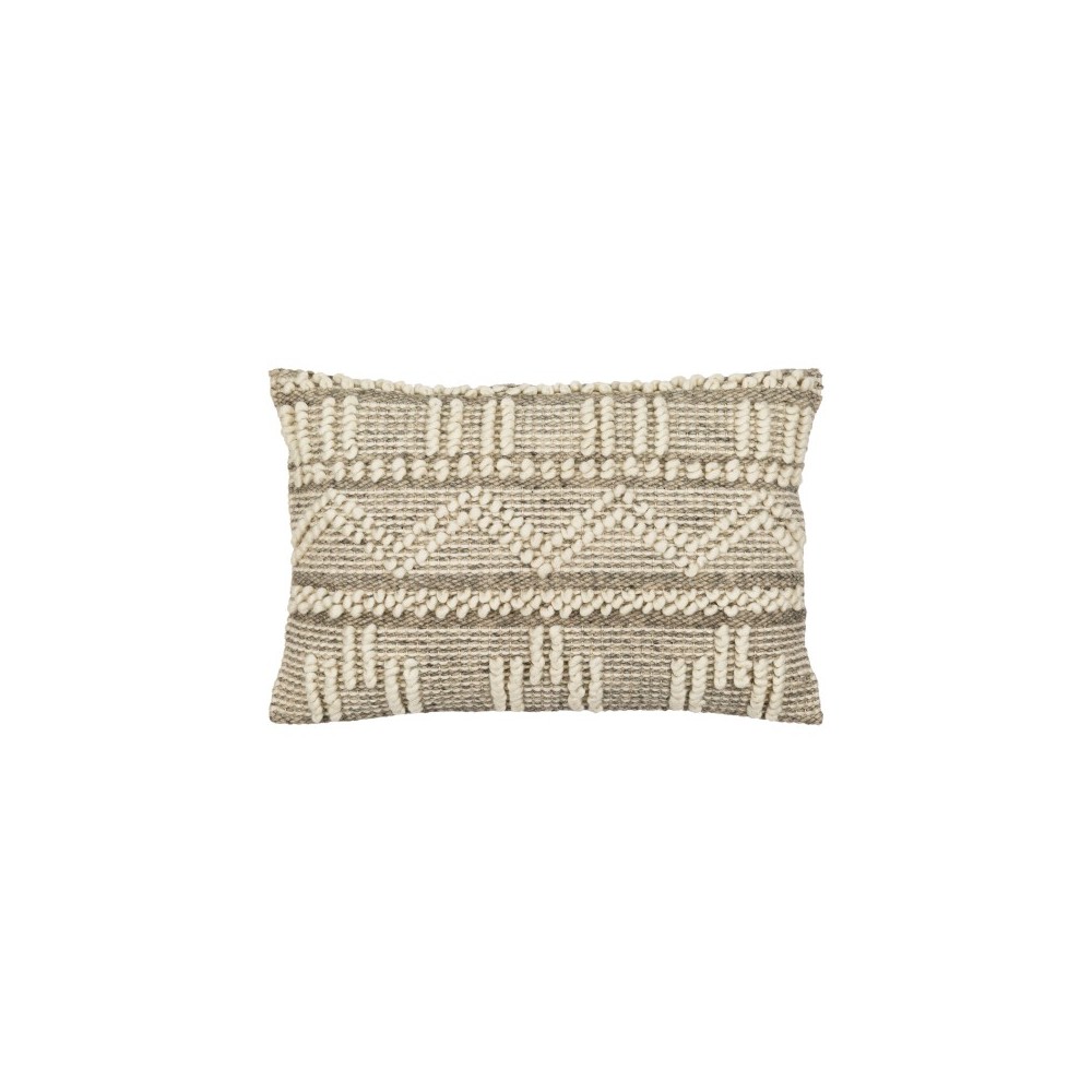 Surya Faroe Beige Pillow Shell With Down Insert 14"H X 22"W